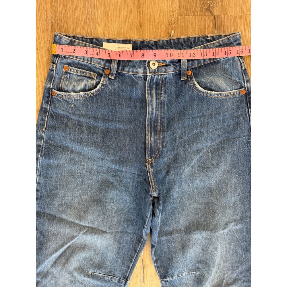 Zara Wide Leg Jeans Womens 6 Blue High Rise Baggy Denim Oversized Grunge Skater - Picture 5 of 9